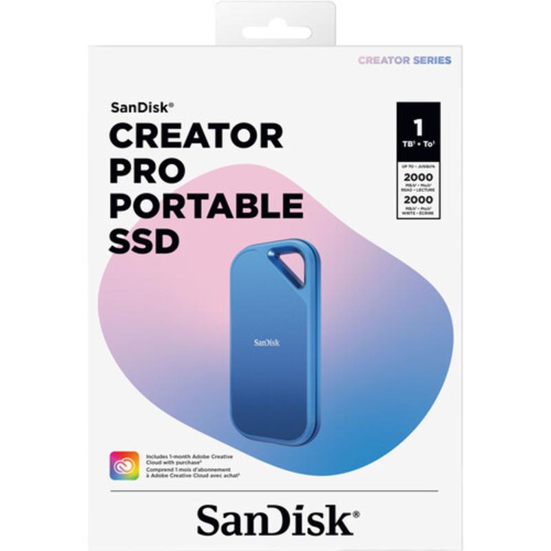 Ssd sandisk 1tb portable creator series pro usb 3.2 gen 2